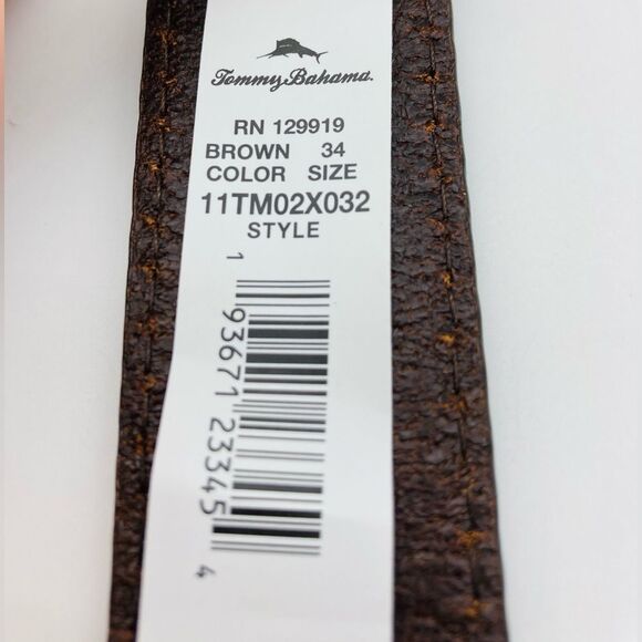 COPY - NWT Tommy Bahama Men’s Genuine Italian Leather Belt Size 34 Made in Italy - Picture 8 of 10